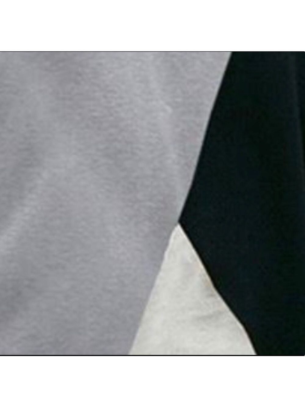 Neutral Color Block Geometric Long Sleeve Top Asymmetrical Neck - Picture 4 of 12